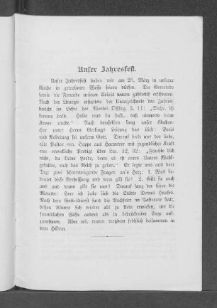 Unser Jahresfest.