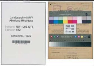 Entnazifizierung Franz Schlemnki , geb. 16.06.1907 (Schuhmacher)