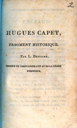 Hugues Capet : Fragment Historique