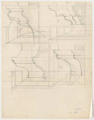 Thiersch, Friedrich von; München; Justizpalast - Pilaster (Schnitte)