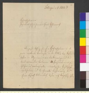Brief von Roloff, Johann Christoph Heinrich an Goethe, Johann Wolfgang von