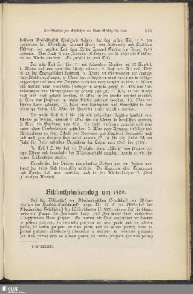 Bibliothekskatalog um 1460