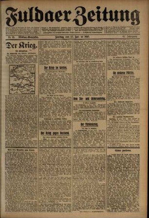Zweite Ausgabe vom Freitag, den 15. Januar 1915.