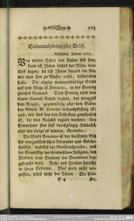 Siebenundzwanzigster Brief
