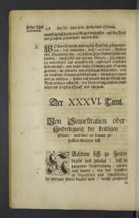 Der XXXVI. Titul.