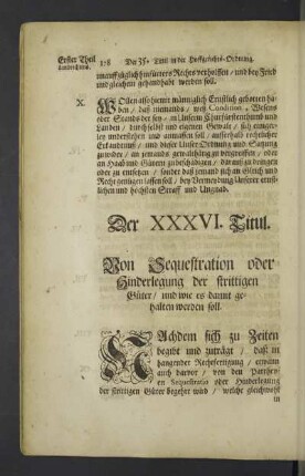 Der XXXVI. Titul.