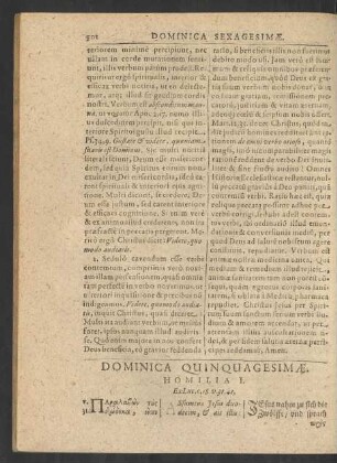 Dominica Quinquagesimae.