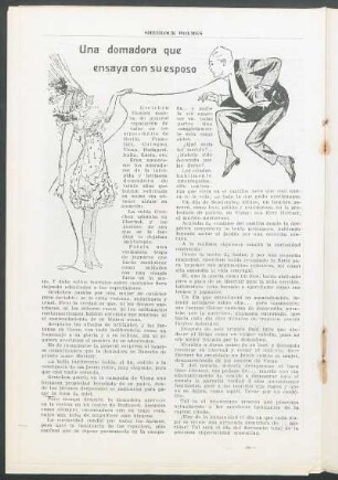 Una domadora que ensaya con su esposo