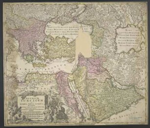 Imperium Turcicum in Europa, Asia Et Africa : Regiones Proprias, Tributarias, Clientelaresque sicut et omnes ejusdem Beglirbegatus Seu Praefecturas Generales exhibens ; Cum Privilegio Sac. Caesarae Maiestatis