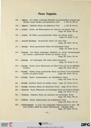 Perser Teppiche (Nr. 492-509)