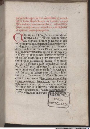 Interrogatorium sive confessionale : mit Gedicht 'Si quem peniteat...' (Walther, Initia 17889)