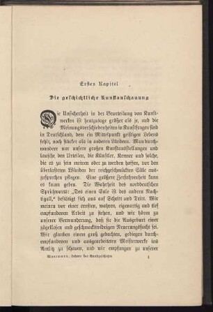 Erstes Kapitel. Die geschichtliche Kunstanschauung
