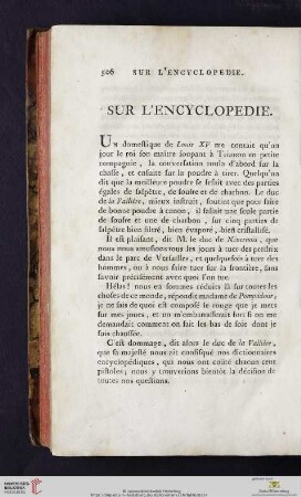 Sur l'encyclopedie