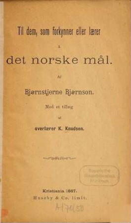 Til dem, som forkynner eller lærer i det norske mål