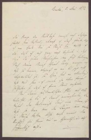 Schreiben von Moritz Ellstätter, Berlin, an seine Frau Marie: - Verhältnis zu [Julius] Jolly - Privates - Diner bei Dr. [Johanna] Veit (zusammen mit Werder, [Paul] Meyerheim, [Hermann] Duncker u. a.) - Besuch bei Frau Höber - Einladung von [Hermann] Duncker - Kontakt zu [August] Eisenlohr