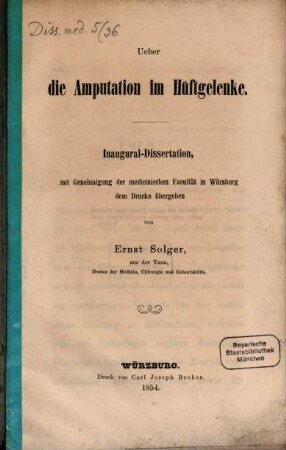 Ueber die Amputation im Hüftgelenke