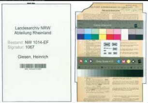 Entnazifizierung Heinrich Giesen , geb. 14.10.1881 (Bahnbeamter)