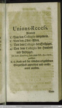 Unions-Recess