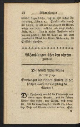 Abhandlungen über den vierten Irrthum