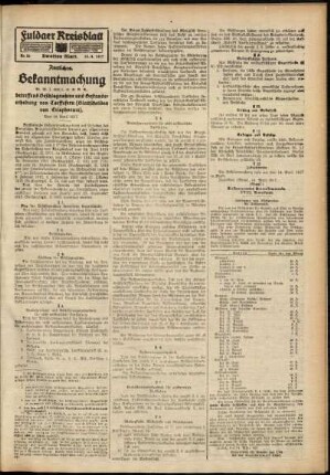 Zweite Ausgabe vom Samstag, den 14. April 1917.