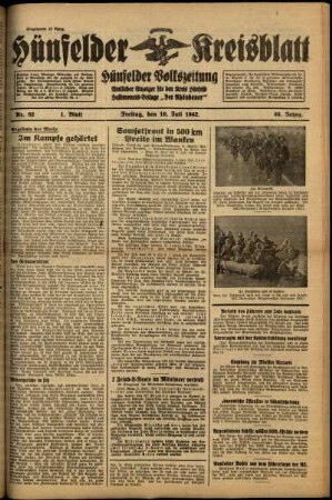Erste Ausgabe vom Freitag, den 10. Juli 1942.