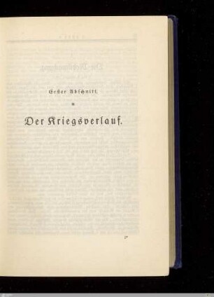 Erster Abschnitt: Der Kriegsverlauf
