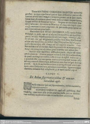 Caput V. De Rebus supernaturalibus & non naturalibus agit