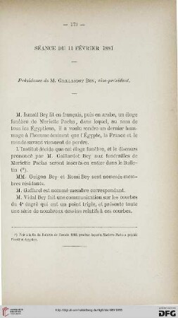 Séance du 11 février 1881