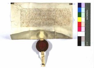 Lehenbrief des Propsts Albrecht I. von Ellwangen für Hans Schenk vom Schenkenstien und seine Brüder über die Güter zu Aufhausen unterm Schenkenstein samt der Mühle, zu Unter- und Oberriffingen, zu Härtsfeldhausen, die Ödung Buch bei Dehlingen und den Zehnten der Messe zu Schenkenstein in Killingen