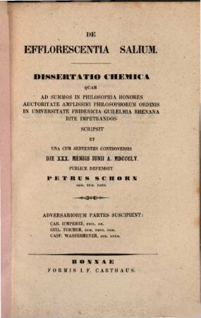 De efflorescentia salium : dissertatio chemica