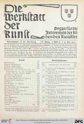Inhalt / Arbeitskalender / Geplante Ausstellungen / Eröffnete Ausstellungen / Laufende Preisausschreiben