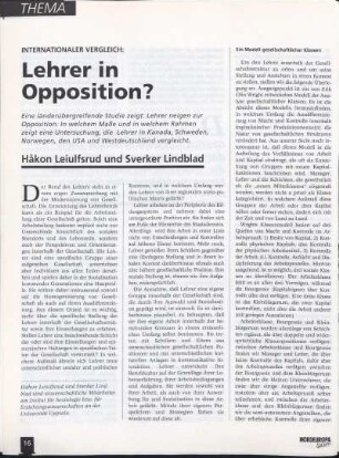 Internationaler Vergleich: Lehrer in Opposition?