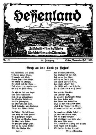 Nr. 21, Erstes November-Heft 1910