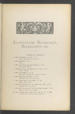 Kupferstiche, Radirungen, Holzschnitte etc