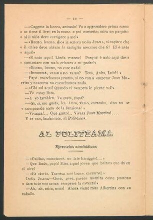 Politeama : Ejercicios acrobáticos