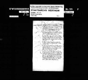 Bestallungsbrief des Bronnbacher Oberschultheißen Matthias Rauchhundt