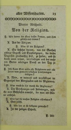 Vierter Abschnitt. Von der Religion