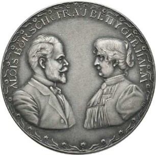 Medaille auf die Silberhochzeit von Alois und Betty Börsch