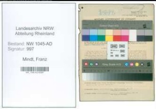 Entnazifizierung Franz Mindt , geb. 23.12.1902 (Zollbeamter)
