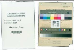 Entnazifizierung Franz Marciniak , geb. 13.09.1897 (Kaufmann)