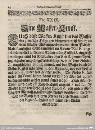 Fig. XXIX. Eine Wasser-Kunst.