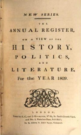 The annual register : world events .... 1809