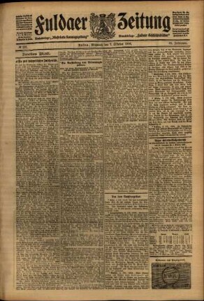 Zweite Ausgabe vom Mittwoch, den 07. Oktober 1908.