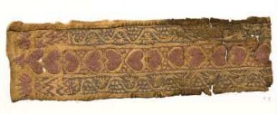 Fragment eines Leinengewebes mit einem Zierstreifen