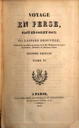 Voyage en Perse, fait en 1812 et 1813, 2