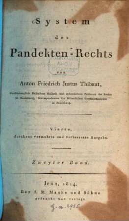 System des Pandekten-Rechts, 2