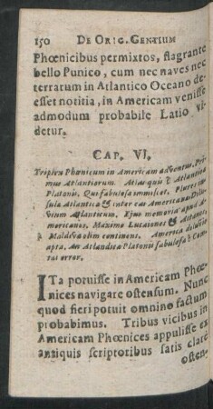 Cap. VI. Triplex Phoenicum in Americam adventus ...