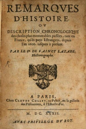 Remarques d'histoire