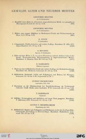 Gemälde Alter und Neuerer Meister (Nr. 1-199)