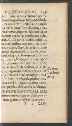In Clerico Curam Animarum habente, quanta S. scripturarum cognitio necessario requiratur. Cap. IIII.
